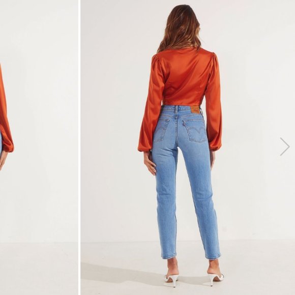 Levis Wedgie Straight Jeans Light Wash Tango Blue - Picture 8 of 16